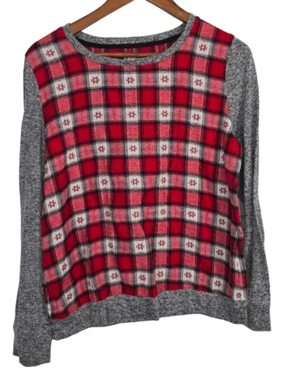 Ruff Hewn plaid print long sleeve top